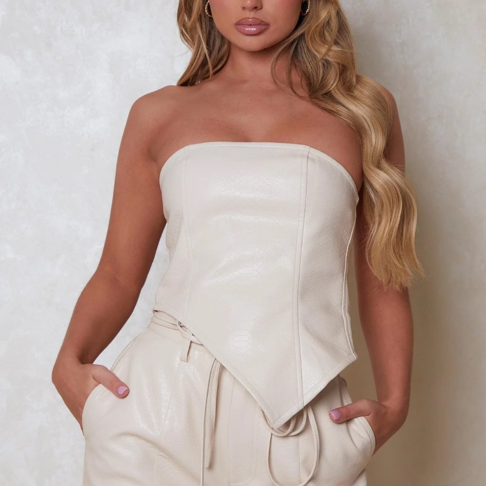 💥3/$30💥NWT - Mars The Label The Croc Asymmetric Corset - Cream Size UK6/US2
